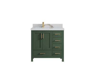 Malibu 36 in. W x 22 in. D Left Offset Sink Bathroom Vanity - Willow Bath and Vanity