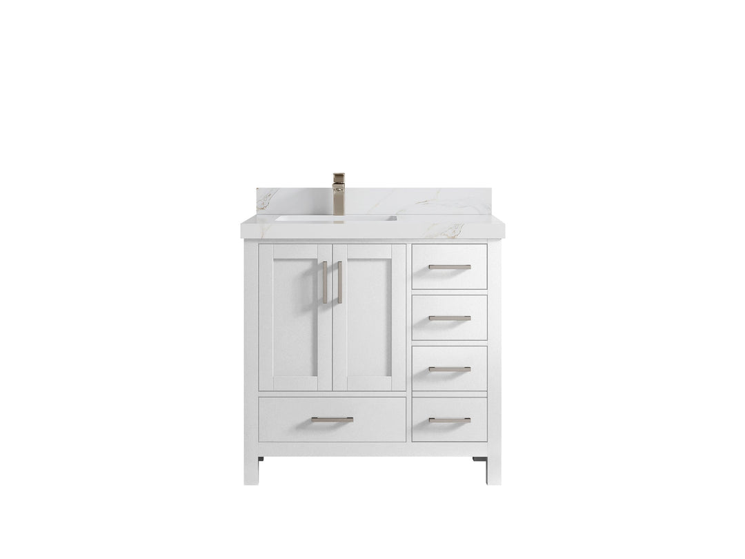 Malibu 36 in. W x 22 in. D Left Offset Sink Bathroom Vanity - Willow Bath and Vanity