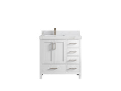 Malibu 36 in. W x 22 in. D Left Offset Sink Bathroom Vanity - photo 21