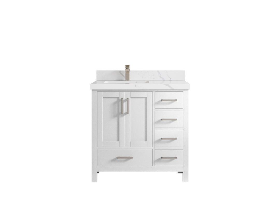 Malibu 36 in. W x 22 in. D Left Offset Sink Bathroom Vanity - Willow Bath and Vanity