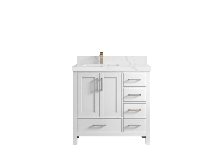 Malibu 36 in. W x 22 in. D Left Offset Sink Bathroom Vanity - photo 17