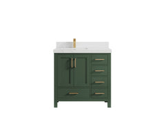 Malibu 36 in. W x 22 in. D Left Offset Sink Bathroom Vanity - photo 31