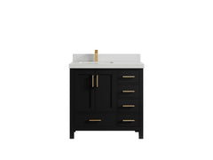 Malibu 36 in. W x 22 in. D Left Offset Sink Bathroom Vanity - photo 13