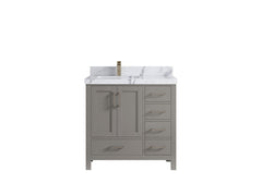 Malibu 36 in. W x 22 in. D Left Offset Sink Bathroom Vanity - photo 21