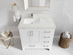 Malibu 36 in. W x 22 in. D Left Offset Sink Bathroom Vanity - photo 18