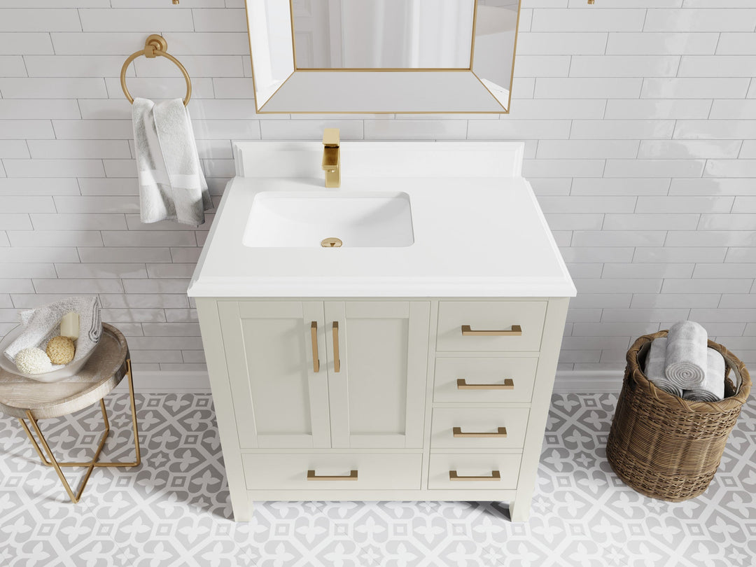 Malibu 36 in. W x 22 in. D Left Offset Sink Bathroom Vanity - Willow Bath and Vanity