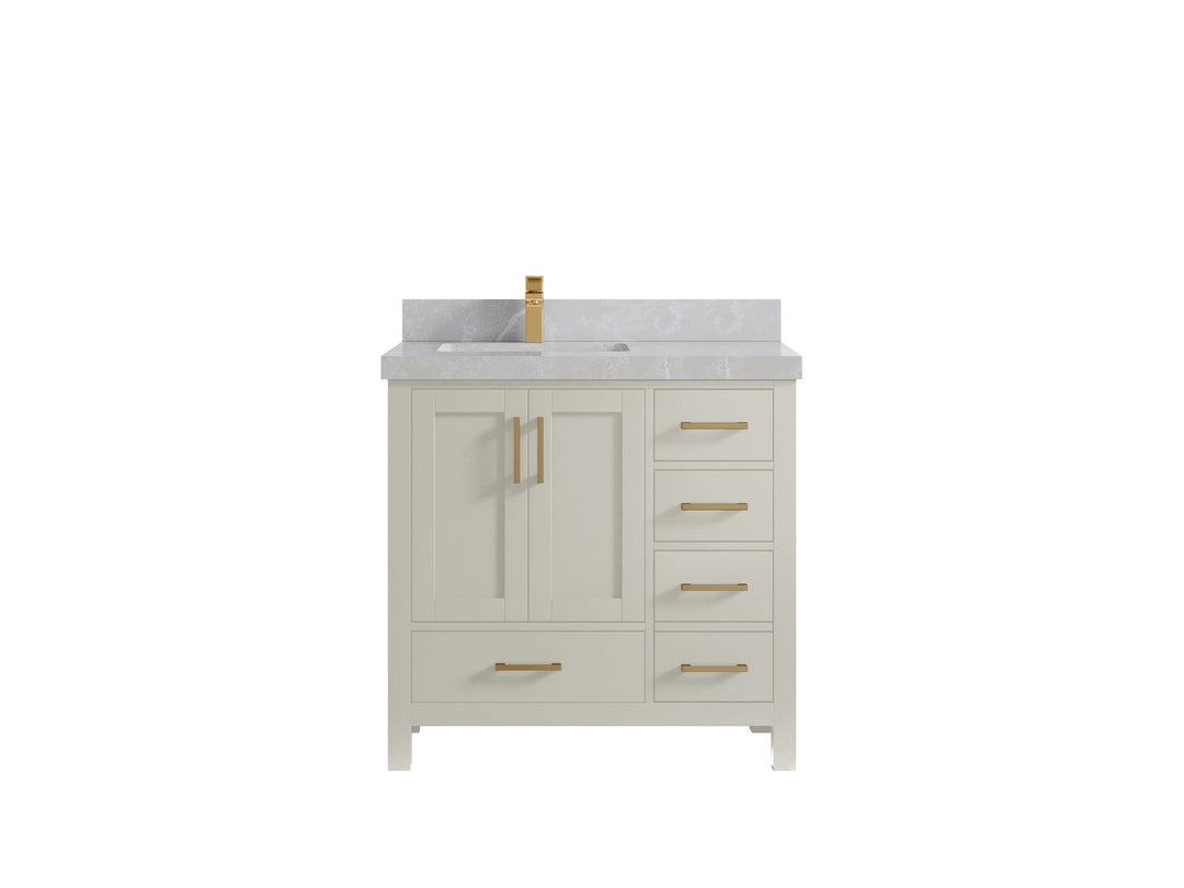 Malibu 36 in. W x 22 in. D Left Offset Sink Bathroom Vanity - Willow Bath and Vanity