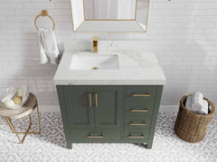 Malibu 36 in. W x 22 in. D Left Offset Sink Bathroom Vanity - photo 4