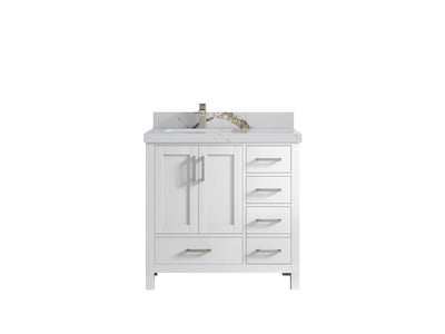 Malibu 36 in. W x 22 in. D Left Offset Sink Bathroom Vanity - Willow Bath and Vanity