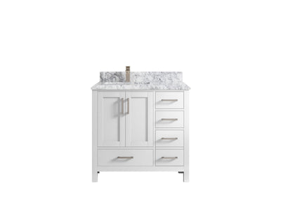Malibu 36 in. W x 22 in. D Left Offset Sink Bathroom Vanity - Willow Bath and Vanity