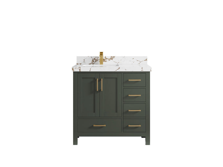 Malibu 36 in. W x 22 in. D Left Offset Sink Bathroom Vanity - photo 42