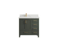 Malibu 36 in. W x 22 in. D Left Offset Sink Bathroom Vanity - photo 22
