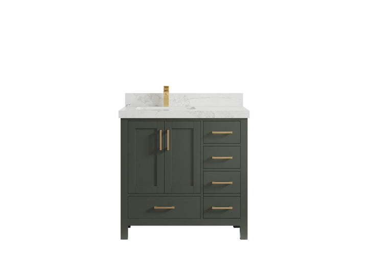 Malibu 36 in. W x 22 in. D Left Offset Sink Bathroom Vanity - photo 22
