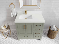 Malibu 36 in. W x 22 in. D Left Offset Sink Bathroom Vanity - photo 45