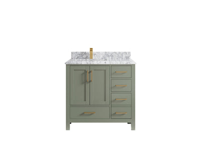 Malibu 36 in. W x 22 in. D Left Offset Sink Bathroom Vanity - Willow Bath and Vanity
