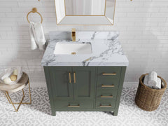 Malibu 36 in. W x 22 in. D Left Offset Sink Bathroom Vanity - photo 23