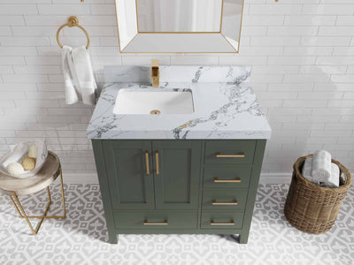 Malibu 36 in. W x 22 in. D Left Offset Sink Bathroom Vanity - Willow Bath and Vanity