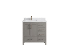 Malibu 36 in. W x 22 in. D Left Offset Sink Bathroom Vanity - photo 23