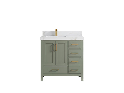 Malibu 36 in. W x 22 in. D Left Offset Sink Bathroom Vanity - Willow Bath and Vanity
