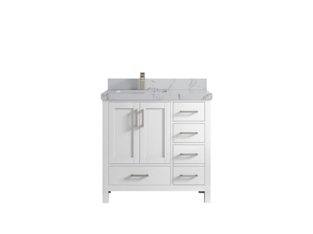Malibu 36 in. W x 22 in. D Left Offset Sink Bathroom Vanity - Willow Bath and Vanity