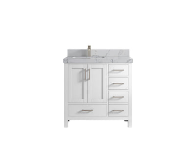 Malibu 36 in. W x 22 in. D Left Offset Sink Bathroom Vanity - Willow Bath and Vanity