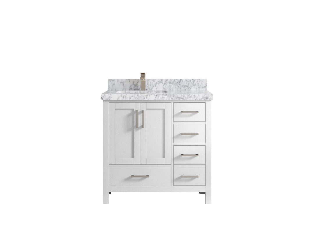 Malibu 36 in. W x 22 in. D Left Offset Sink Bathroom Vanity - Willow Bath and Vanity