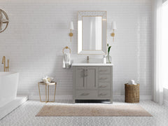 Malibu 36 in. W x 22 in. D Left Offset Sink Bathroom Vanity - photo 4