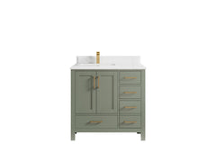Malibu 36 in. W x 22 in. D Left Offset Sink Bathroom Vanity - photo 28