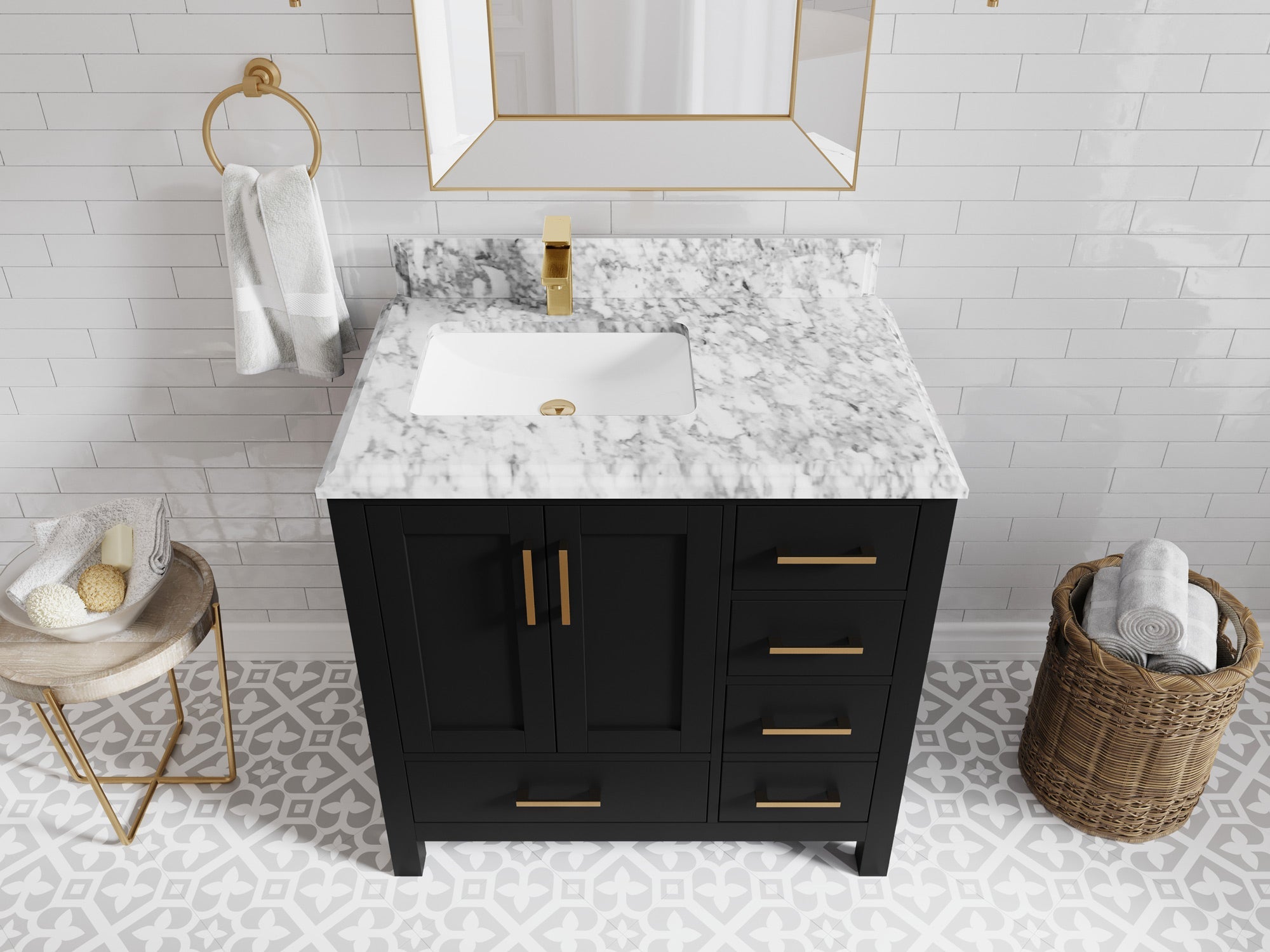 Malibu 36 in. W x 22 in. D Left Offset Sink Bathroom Vanity - Willow Bath and Vanity