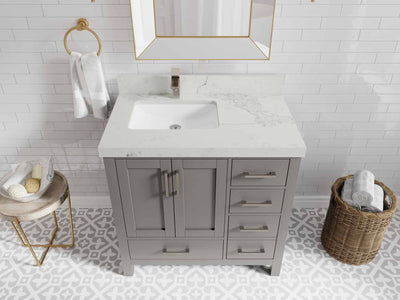 Malibu 36 in. W x 22 in. D Left Offset Sink Bathroom Vanity - Willow Bath and Vanity