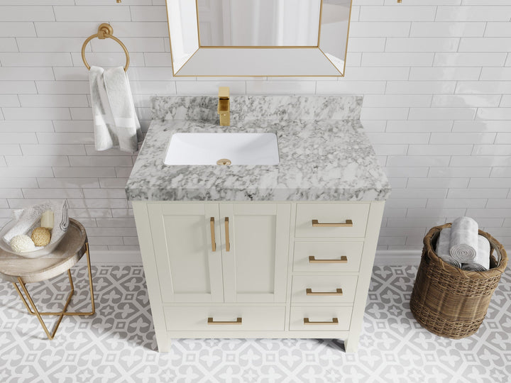 Malibu 36 in. W x 22 in. D Left Offset Sink Bathroom Vanity - photo 10