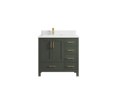 Malibu 36 in. W x 22 in. D Left Offset Sink Bathroom Vanity - photo 32