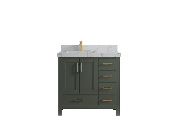 Malibu 36 in. W x 22 in. D Left Offset Sink Bathroom Vanity - photo 48