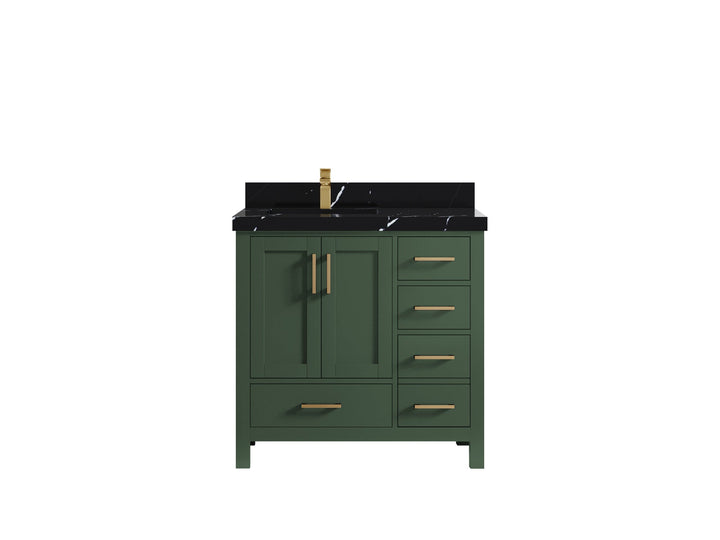 Malibu 36 in. W x 22 in. D Left Offset Sink Bathroom Vanity - photo 9