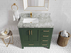 Malibu 36 in. W x 22 in. D Left Offset Sink Bathroom Vanity - photo 10