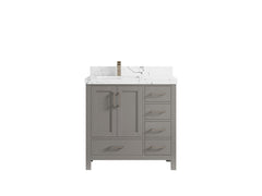 Malibu 36 in. W x 22 in. D Left Offset Sink Bathroom Vanity - photo 41