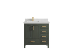 Malibu 36 in. W x 22 in. D Left Offset Sink Bathroom Vanity - photo 14