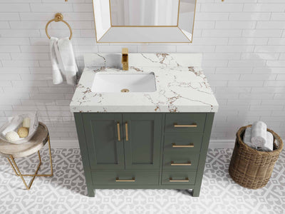 Malibu 36 in. W x 22 in. D Left Offset Sink Bathroom Vanity - Willow Bath and Vanity