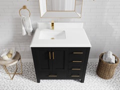 Malibu 36 in. W x 22 in. D Left Offset Sink Bathroom Vanity - photo 28