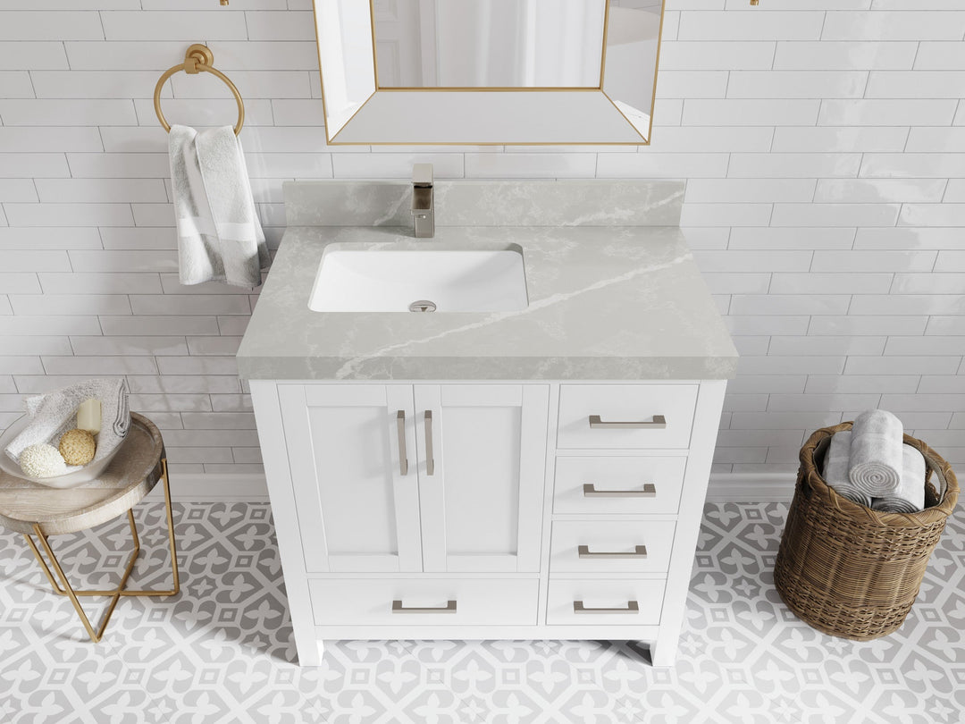 Malibu 36 in. W x 22 in. D Left Offset Sink Bathroom Vanity - Willow Bath and Vanity