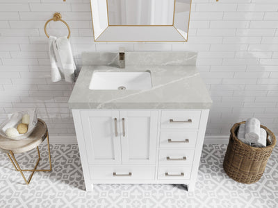 Malibu 36 in. W x 22 in. D Left Offset Sink Bathroom Vanity - Willow Bath and Vanity