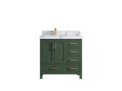 Malibu 36 in. W x 22 in. D Left Offset Sink Bathroom Vanity - photo 21
