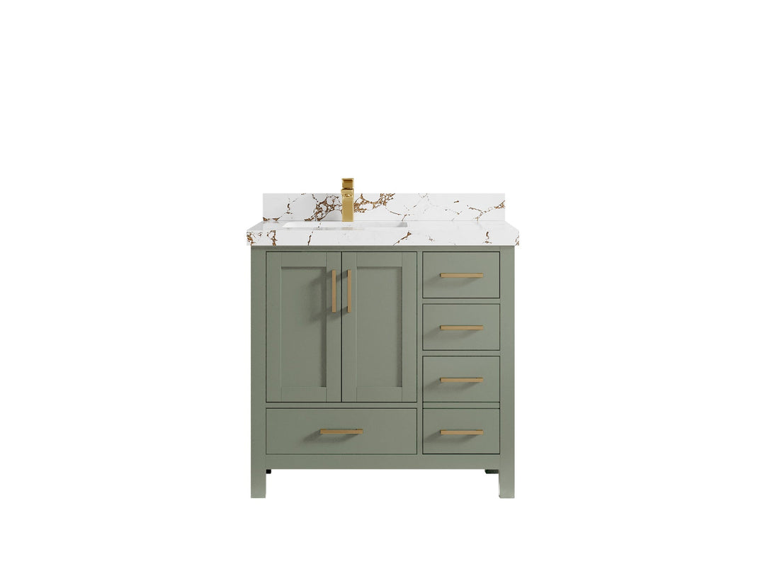 Malibu 36 in. W x 22 in. D Left Offset Sink Bathroom Vanity - Willow Bath and Vanity