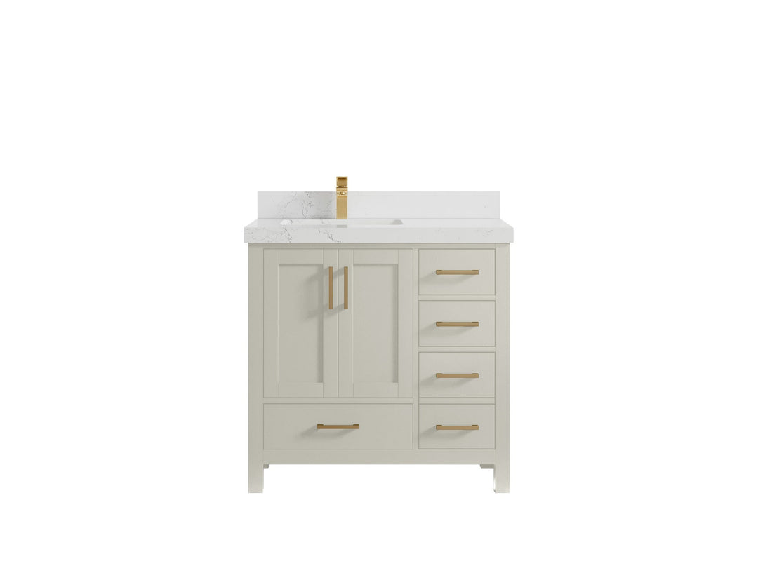 Malibu 36 in. W x 22 in. D Left Offset Sink Bathroom Vanity - Willow Bath and Vanity