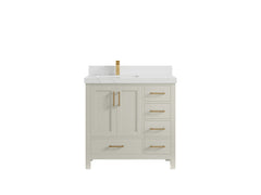 Malibu 36 in. W x 22 in. D Left Offset Sink Bathroom Vanity - photo 29