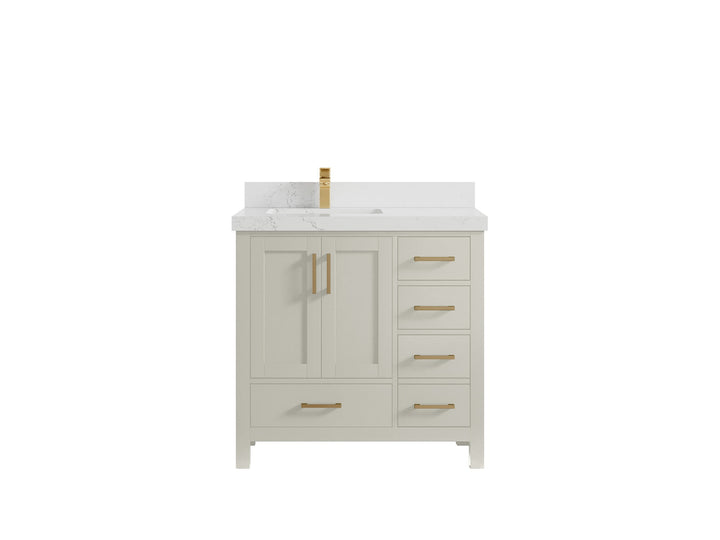 Malibu 36 in. W x 22 in. D Left Offset Sink Bathroom Vanity - photo 29