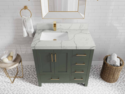 Malibu 36 in. W x 22 in. D Left Offset Sink Bathroom Vanity - Willow Bath and Vanity