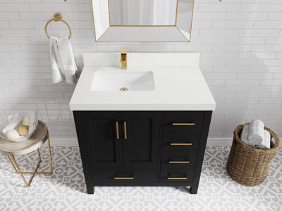 Malibu 36 in. W x 22 in. D Left Offset Sink Bathroom Vanity - Willow Bath and Vanity