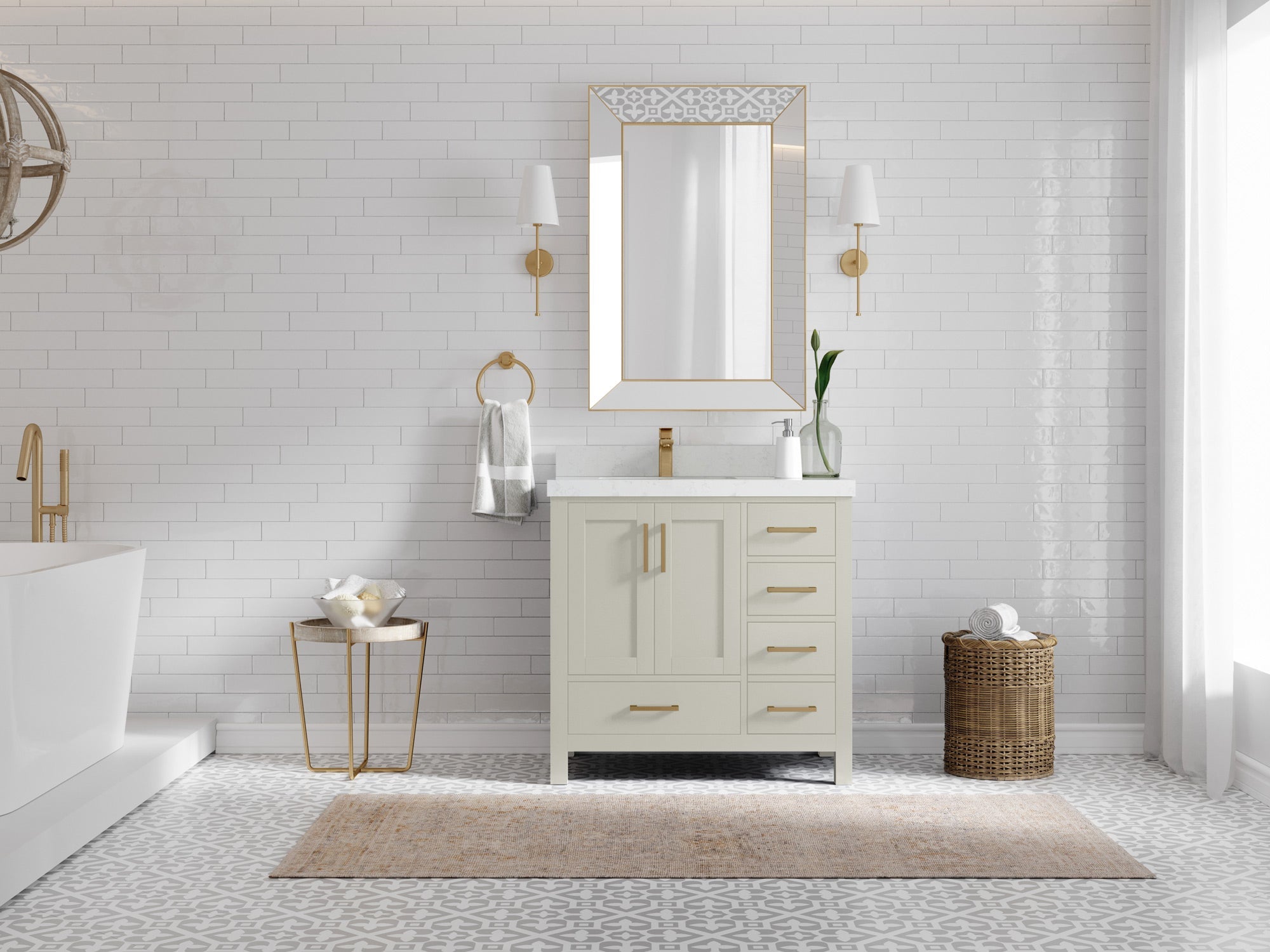 Malibu 36 in. W x 22 in. D Left Offset Sink Bathroom Vanity - Willow Bath and Vanity