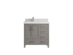 Malibu 36 in. W x 22 in. D Left Offset Sink Bathroom Vanity - photo 13